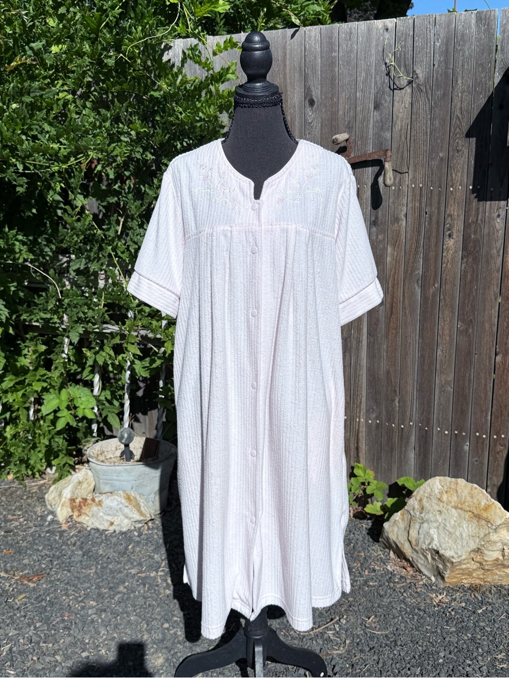 Vintage Light Pink Button-Front House Dress Nightgown